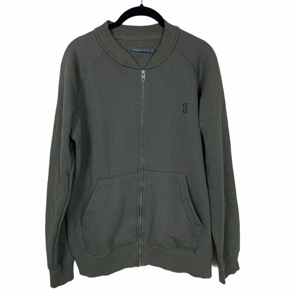 French Connection Baseball Zip Through Logo Jacket M - Picture 1 of 7